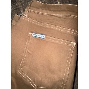 Blue Delta Tom James Custom Brown Denim Straight Leg Pants Mens 34 x 30 USA